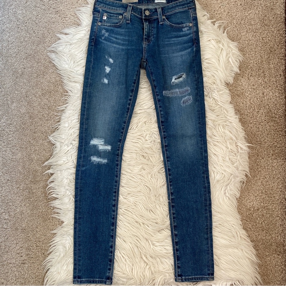 NWT AG distressed skinny jeans legging ankle 24